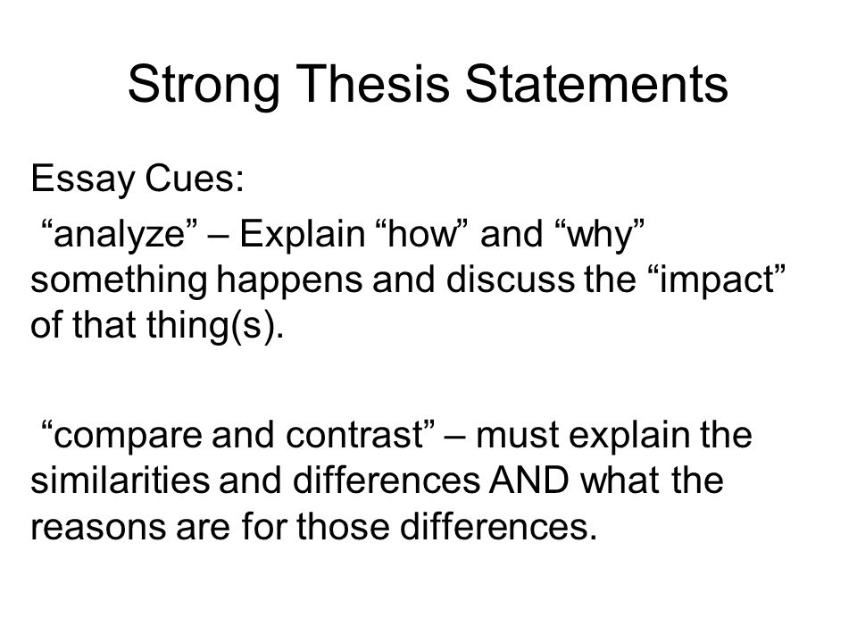 Good thesis statement comparison essay