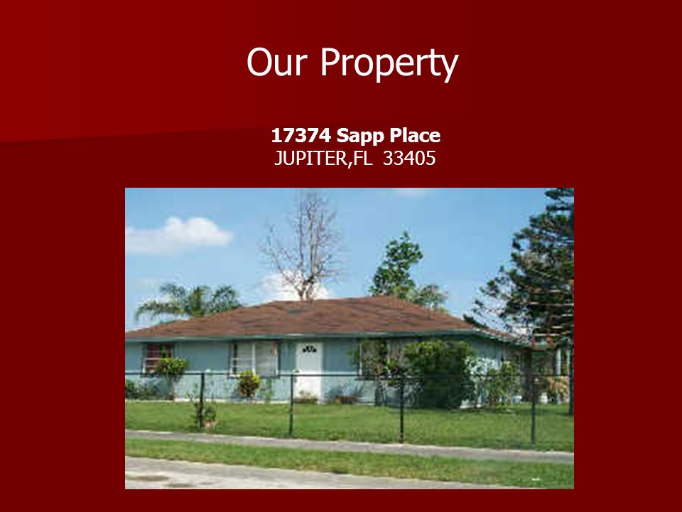 17374 Sapp Place JUPITER,FL Our Property