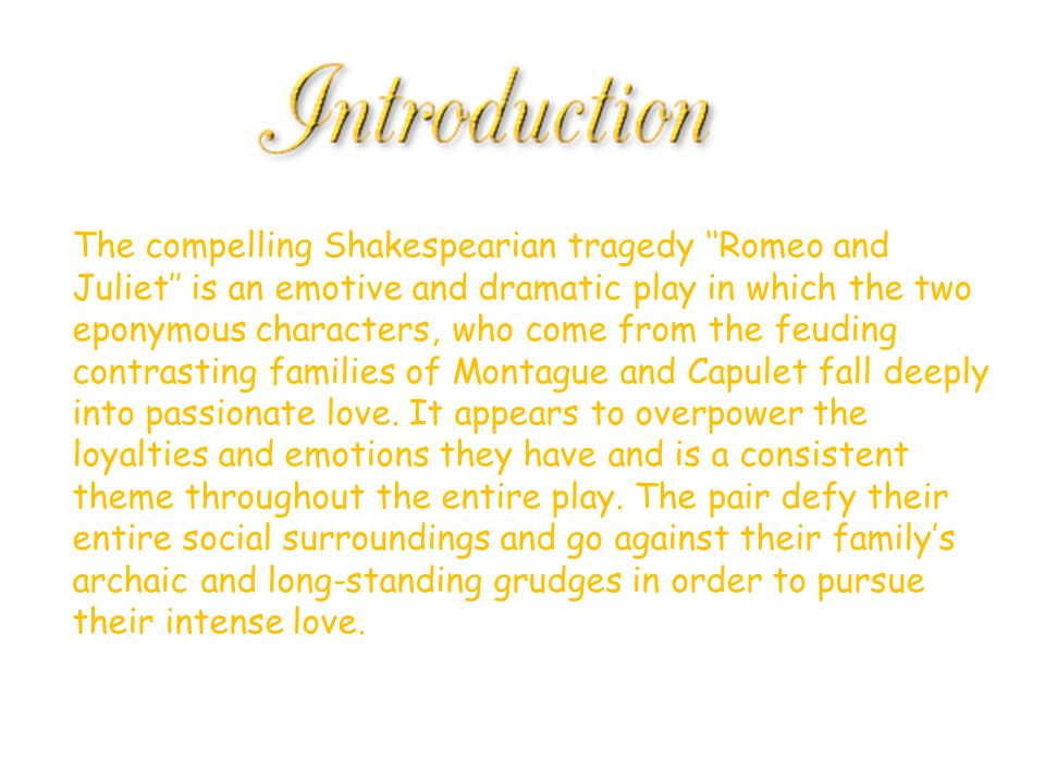 Romeo juliet love theme essay