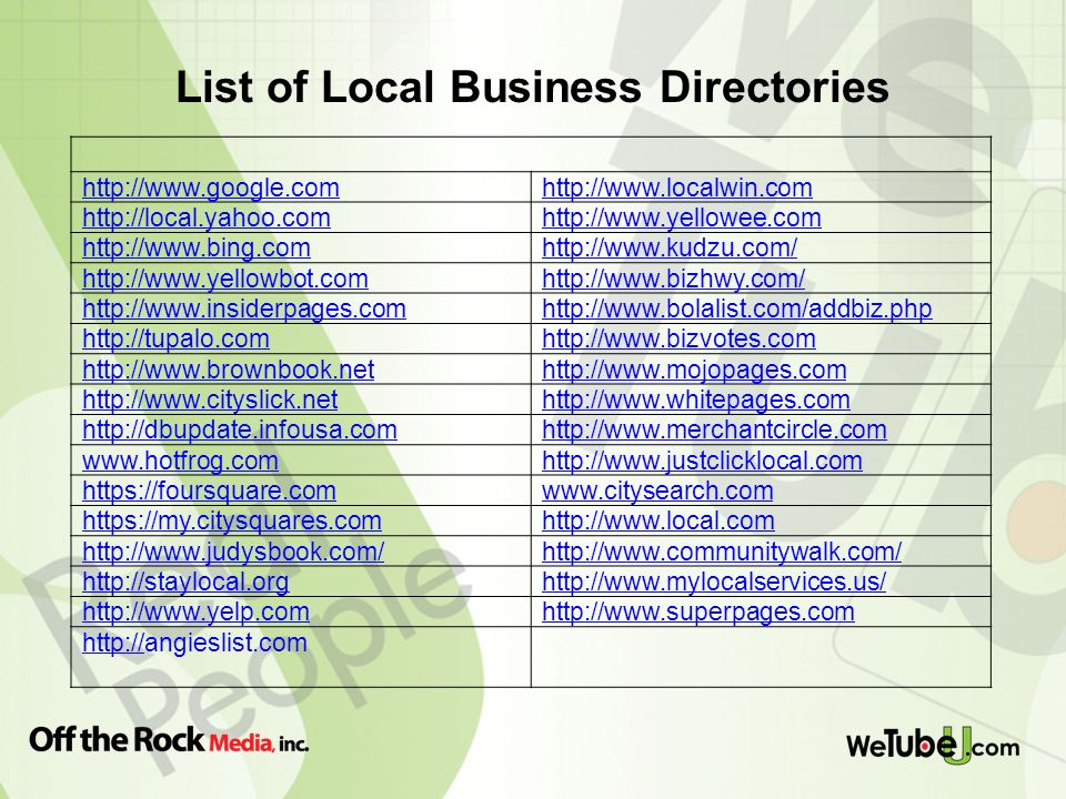 List of Local Business Directories