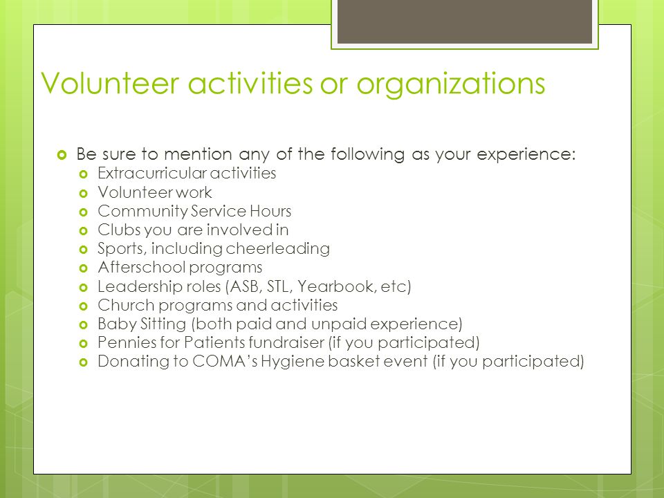 community service on resumes