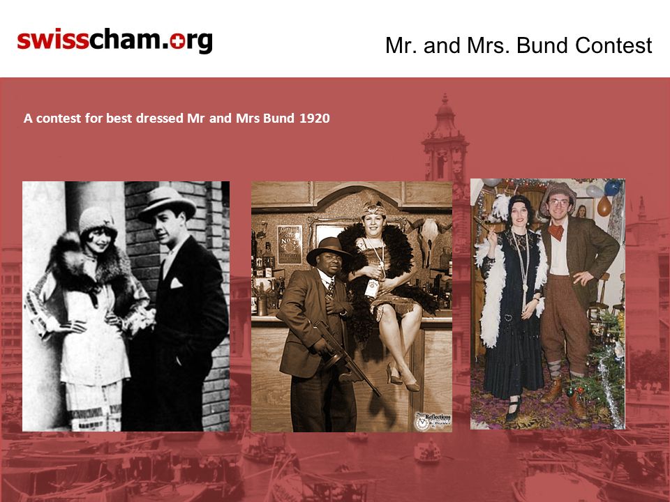 Mr. and Mrs. Bund Contest A contest for best dressed Mr and Mrs Bund 1920