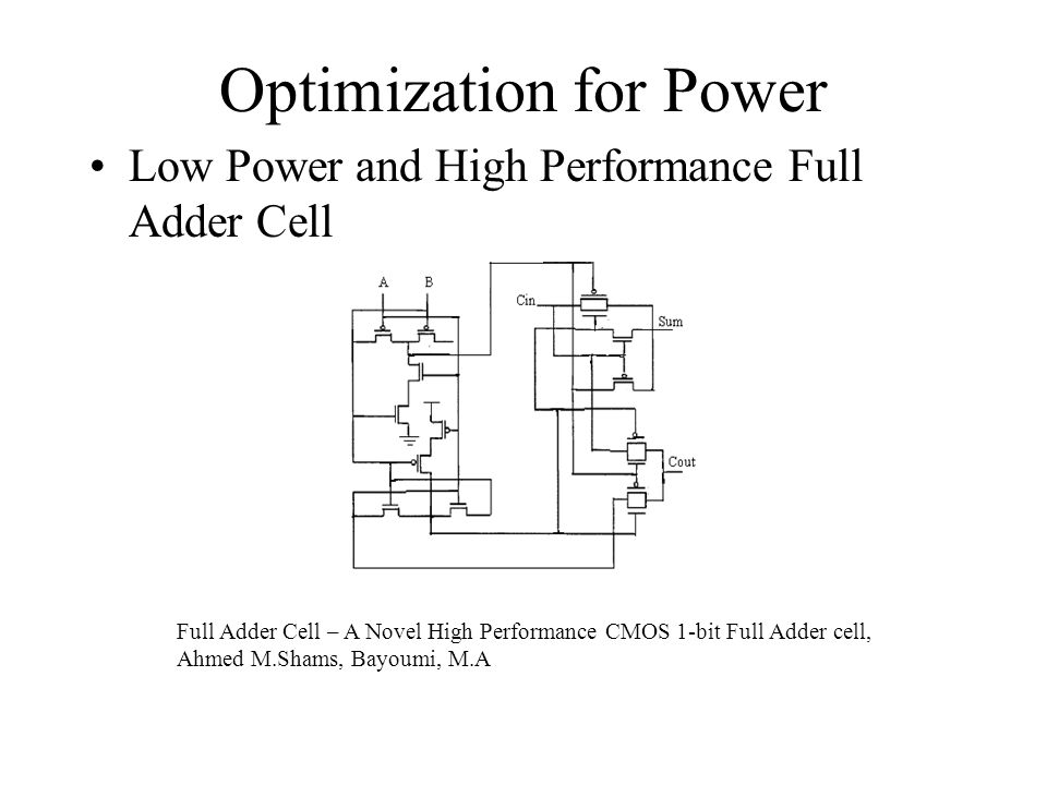 comparison of adders for optimized