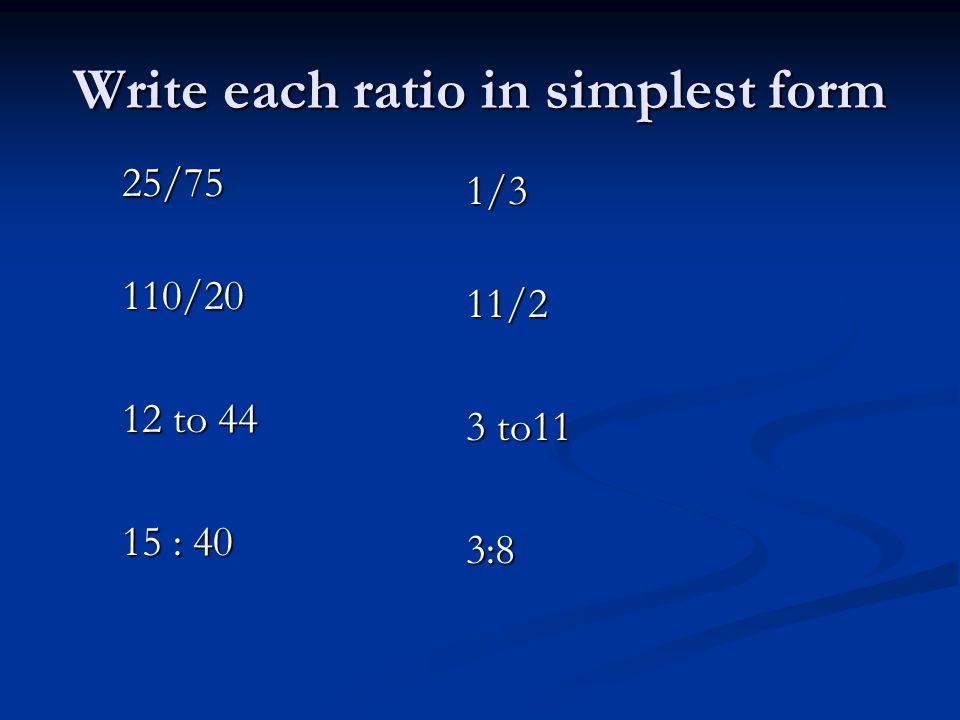 ratios using data ratio is a comparison of two numbers usually 15 25 in simplest form
