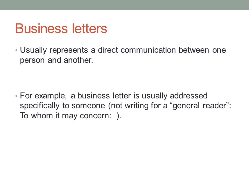 general business letter