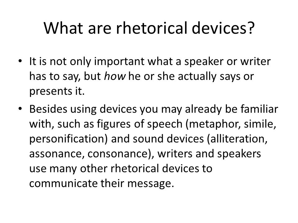 What are rhetorical devices.