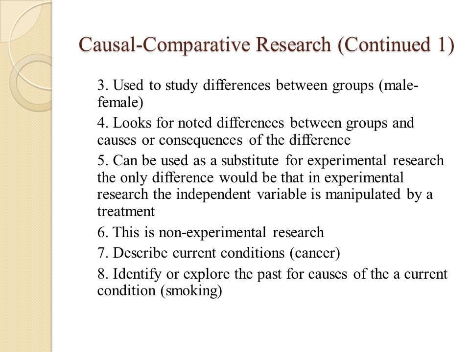 causal comparative study