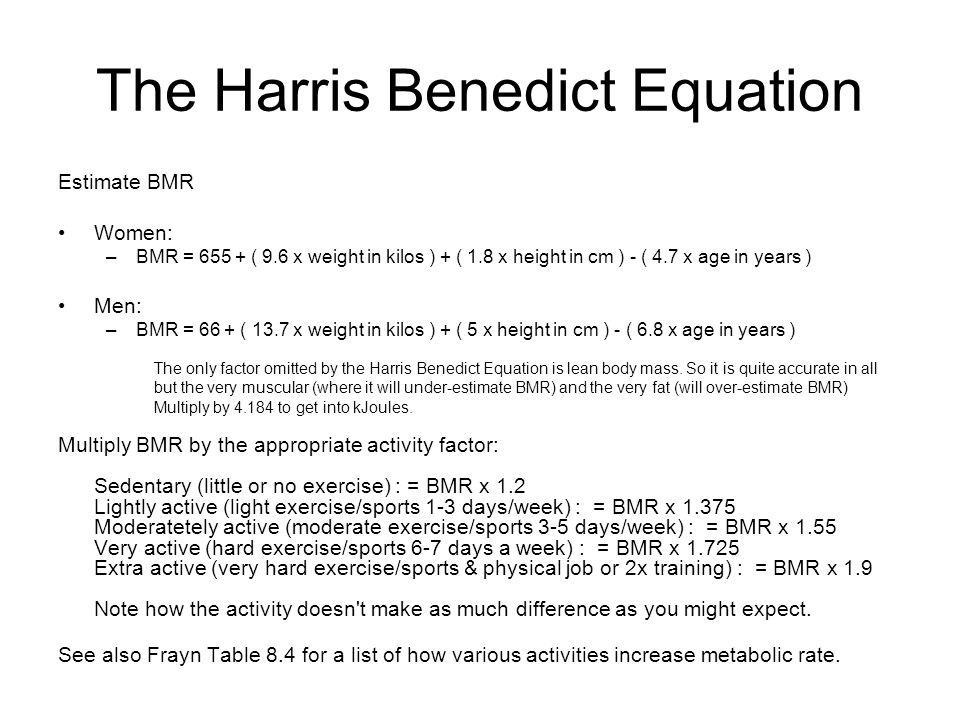 Harrison Benedict Equation Talkchannels Lecture 6 Energy S And Whole Body Balance Ppt Download Picture Blog Archives Disrupt Your T Formula Harris Benedict