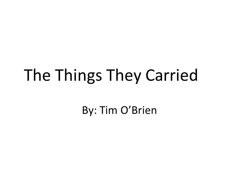 Essays on the things they carried