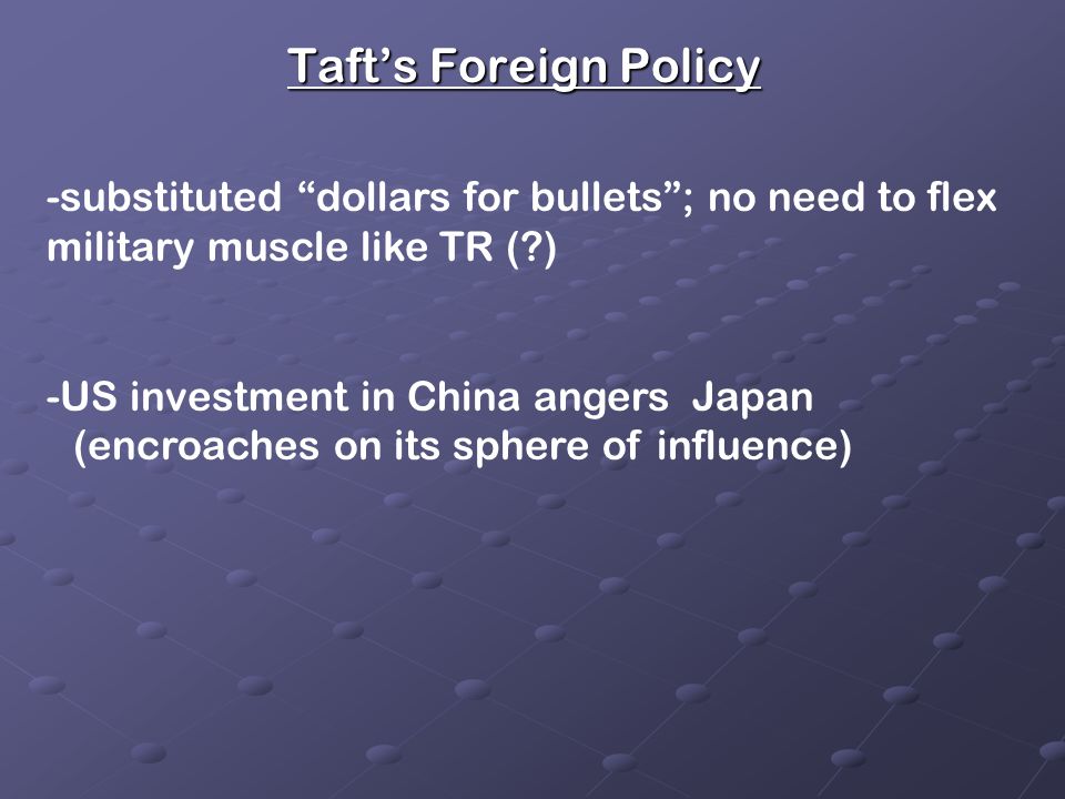 Taft’s Foreign Policy Dollar Diplomacy -U.S.