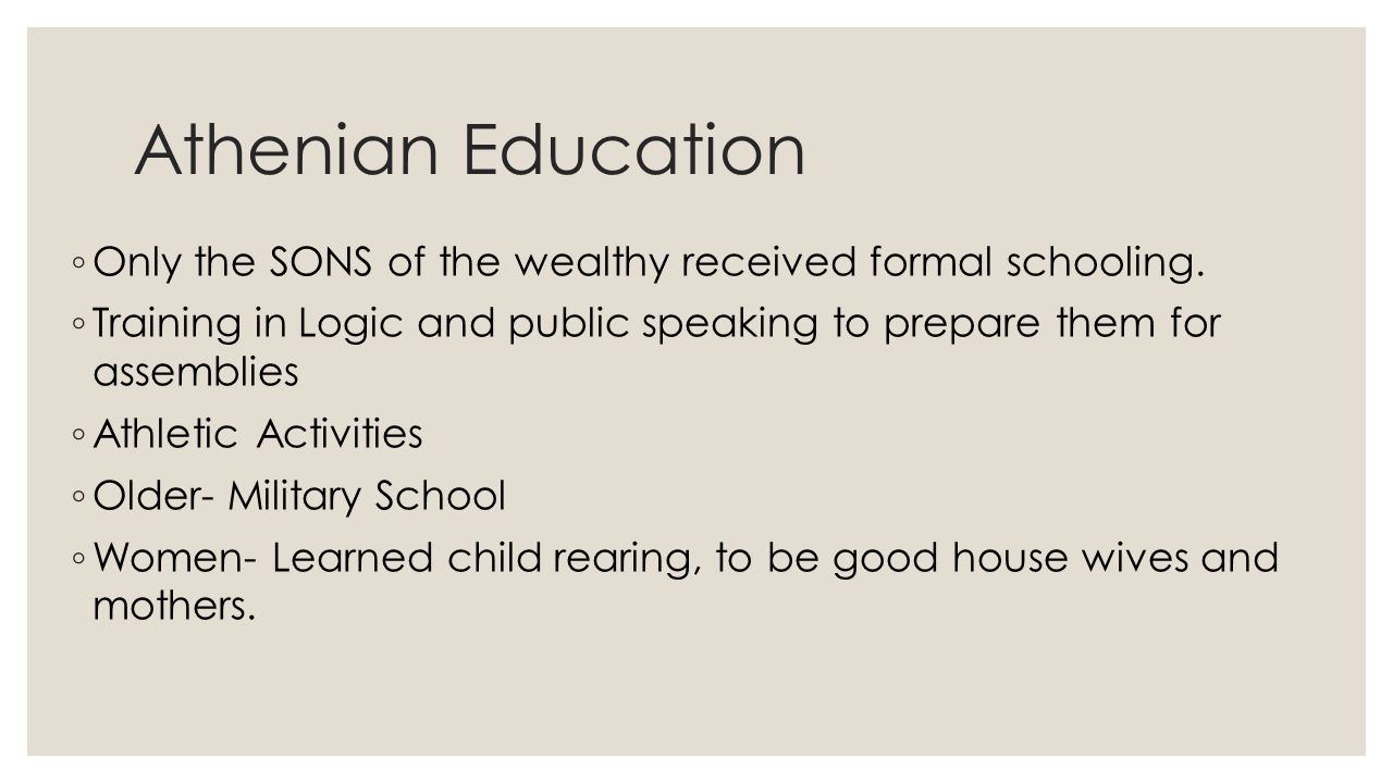 How did athenians educate their children