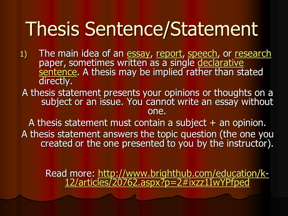 3 Types Of Thesis Statements