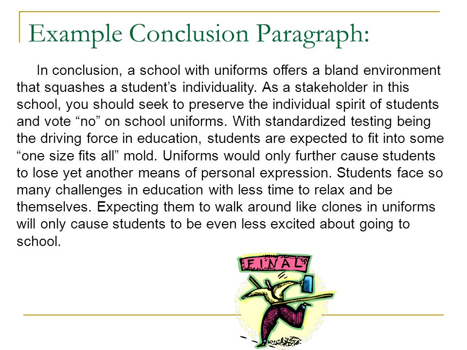 Conclusion paragraph essay example