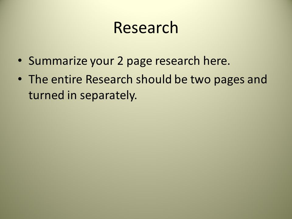 Research Summarize your 2 page research here.
