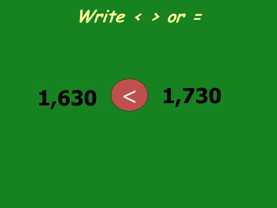 Write or = 1,630 1,730 <