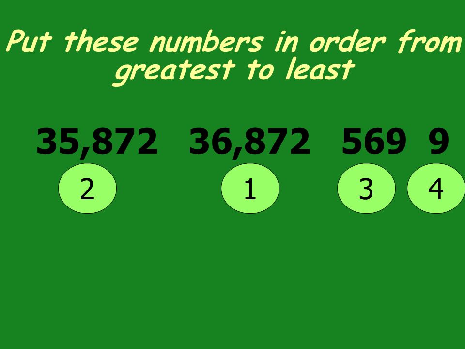 Put these numbers in order from greatest to least 35,872 36,