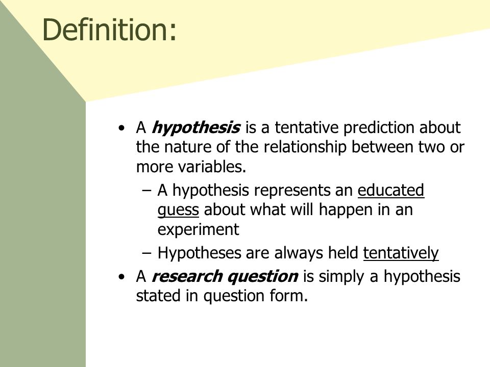 hypotheses and research questions predicting functional form hypothesis definition