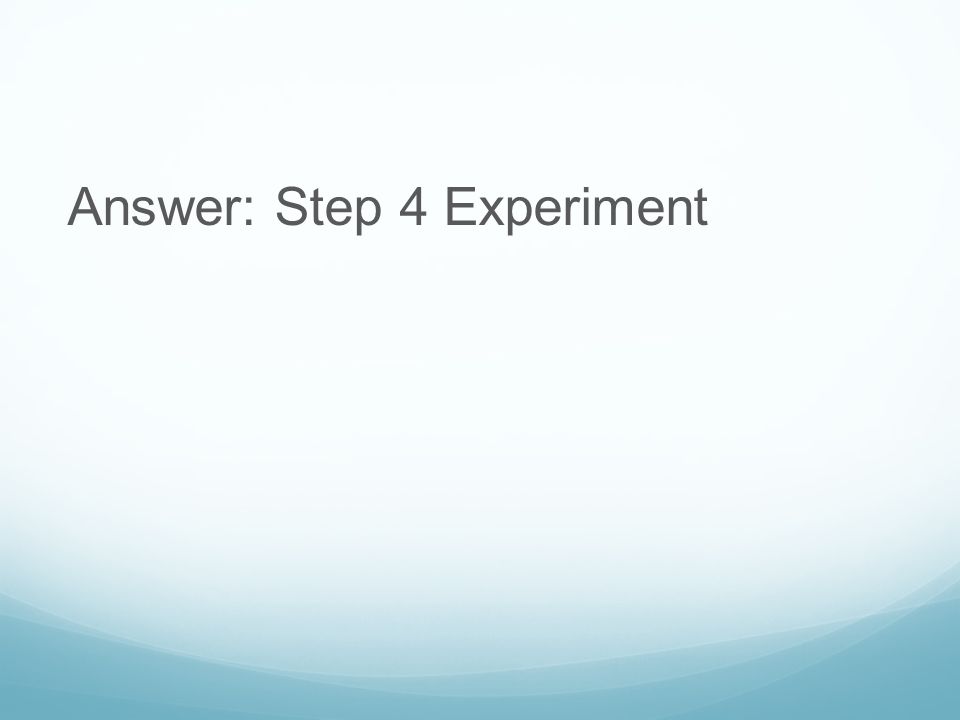Answer: Step 4 Experiment
