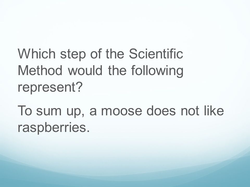 Which step of the Scientific Method would the following represent.