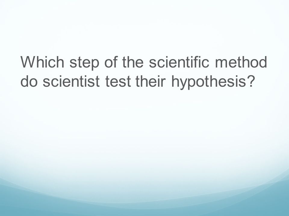 Which step of the scientific method do scientist test their hypothesis