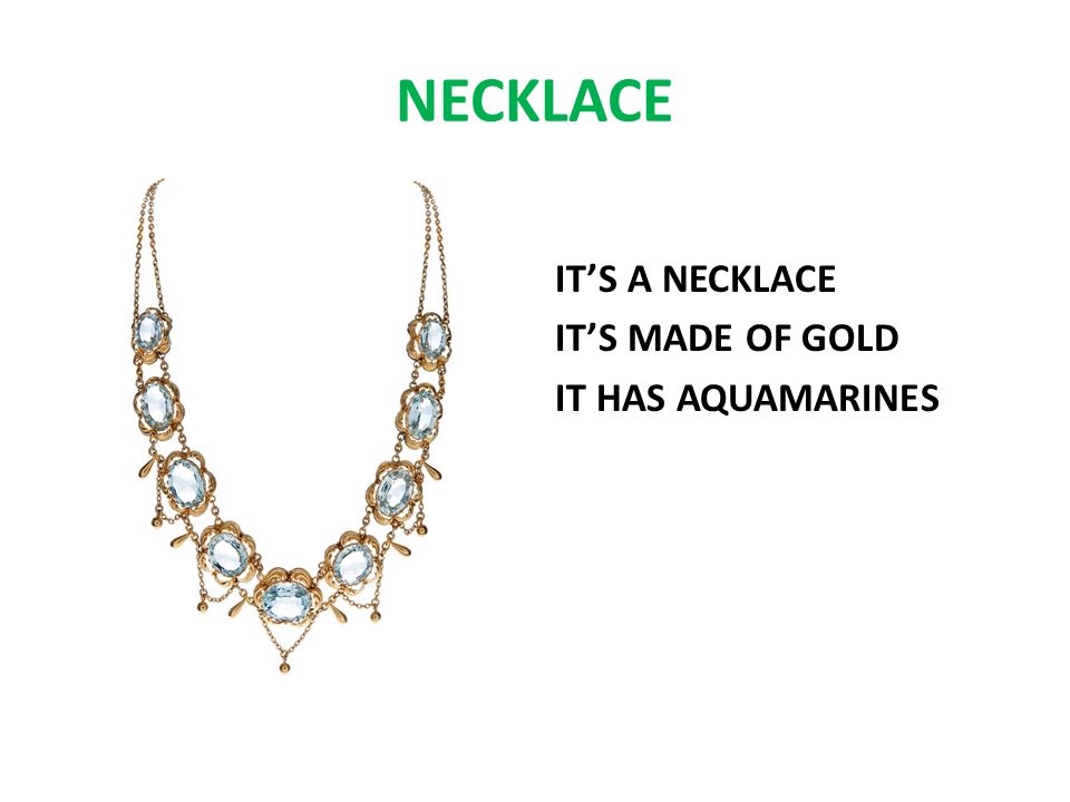 NECKLACE IT’S A NECKLACE IT’S MADE OF GOLD IT HAS AQUAMARINES