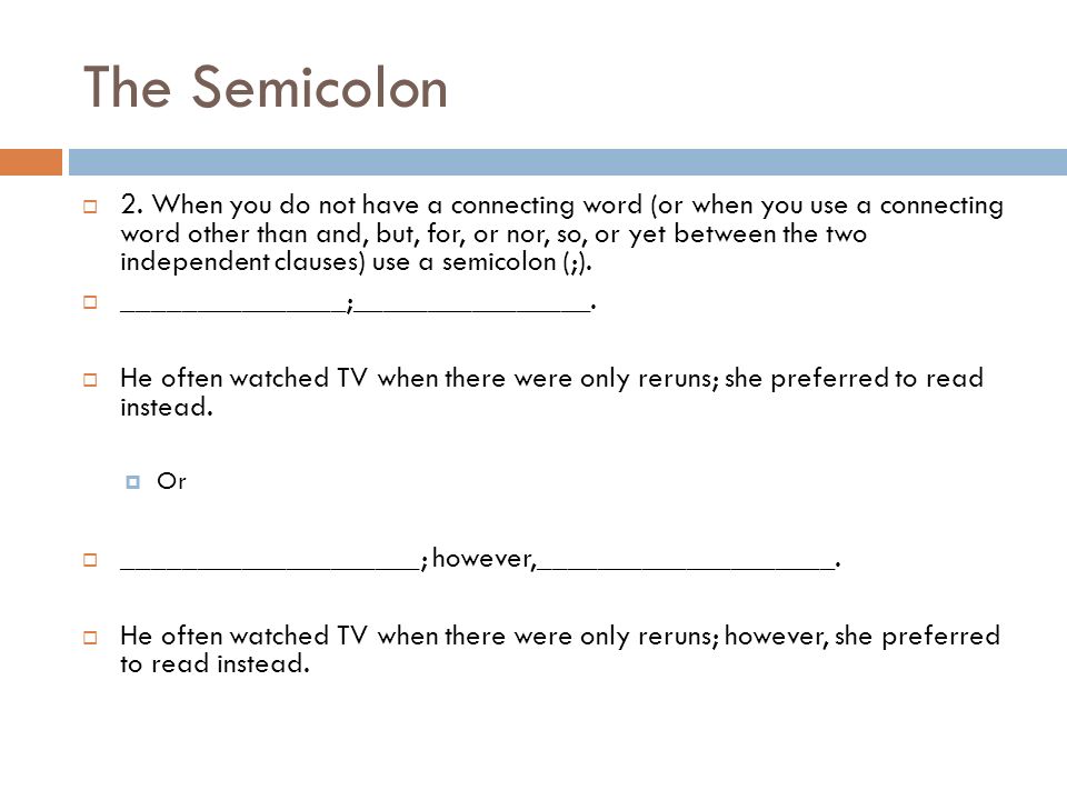 The Semicolon  2.