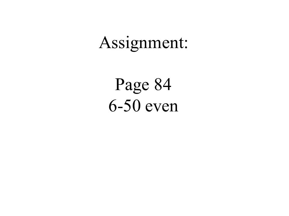 Assignment: Page even