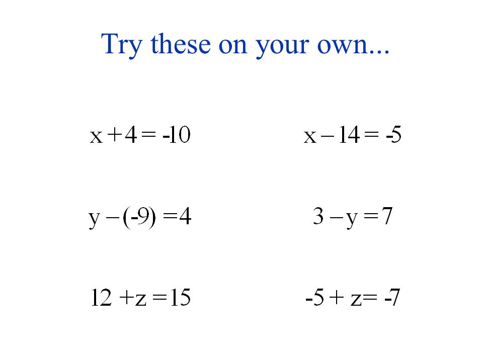 3 Examples: 1) x + 3 = x = 14 Does = 17.