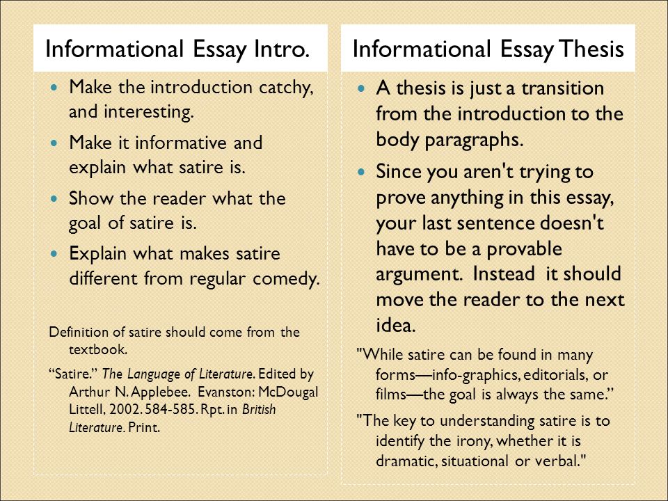 Steps to writing an informational essay