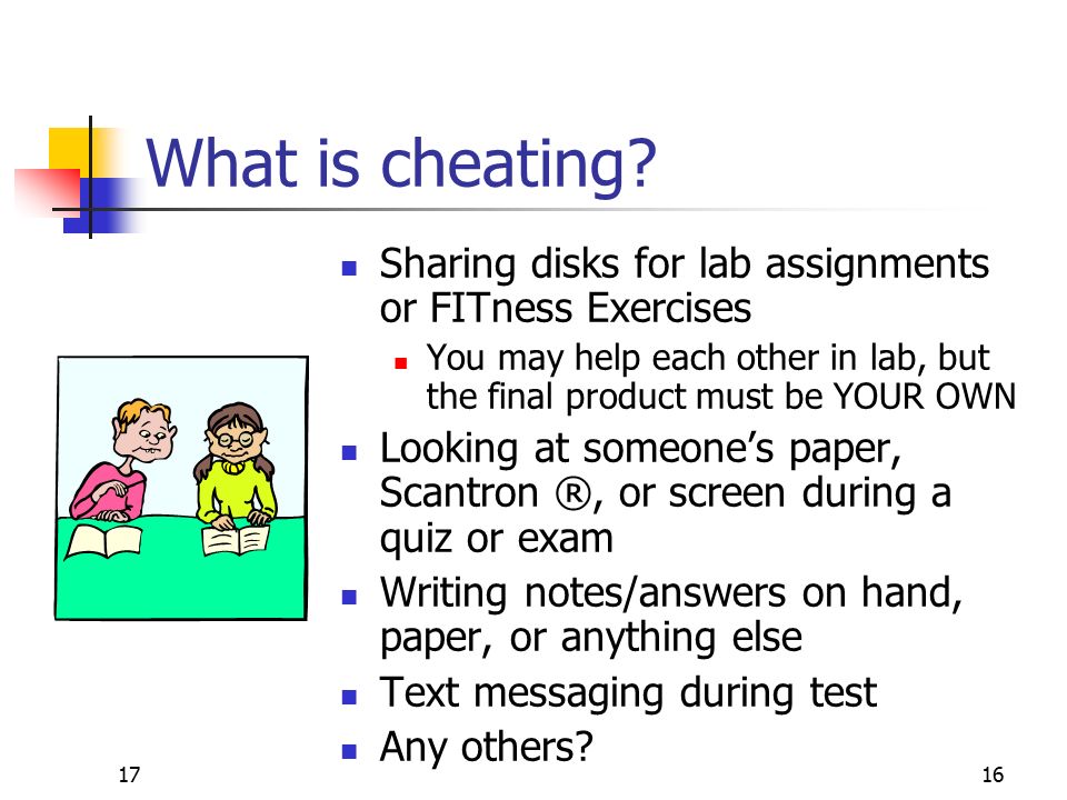 1716 What is cheating.