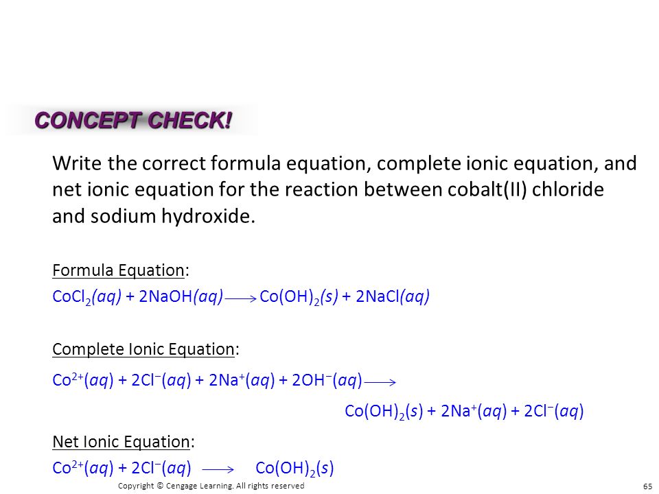 Net Ionic Equation For Sodium Hydroxide Dissolving In Water Chapter 4 Types Of Chemical Reactions And Solution Stoichiometry