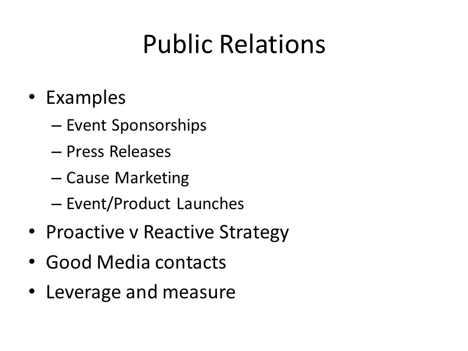 public relations examples