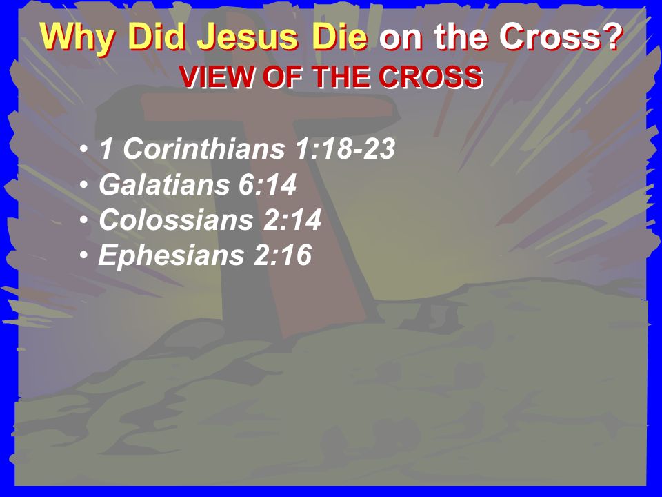 Why Did Jesus Die on the Cross.