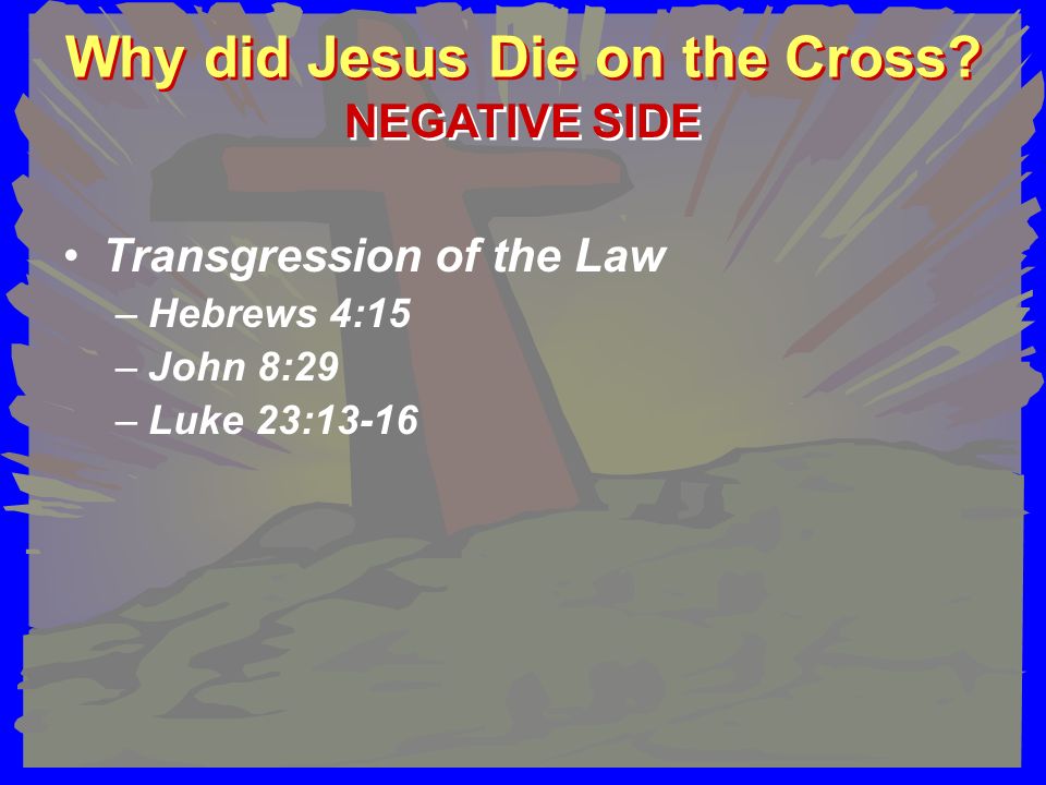 Why did Jesus Die on the Cross.