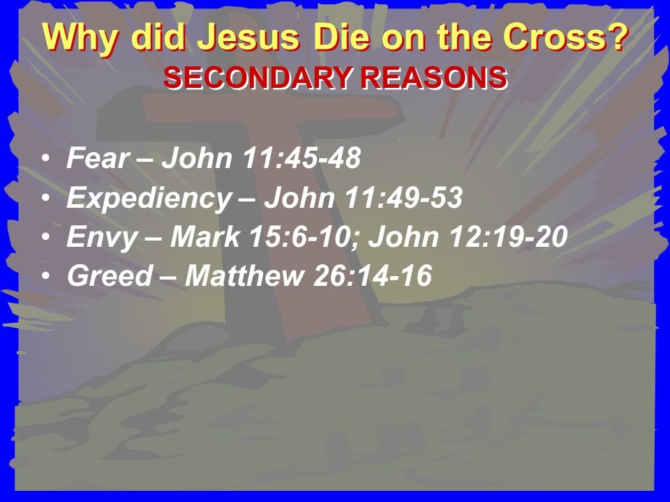 Why did Jesus Die on the Cross.