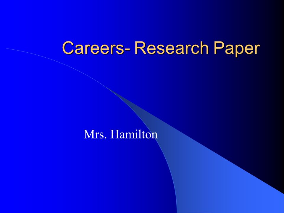 Research Paper On Careers