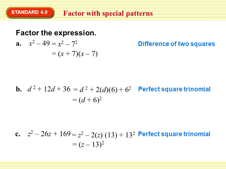 Worksheets Perfect Square Trinomial Worksheet factoring perfect square trinomials examples with answers and difference of perfect
