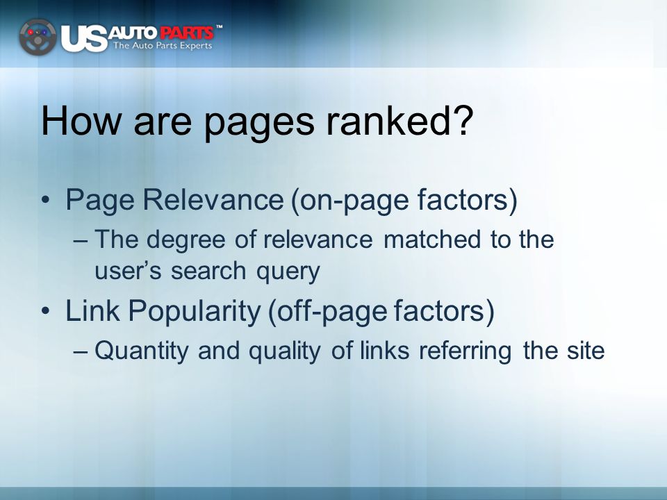 How are pages ranked.