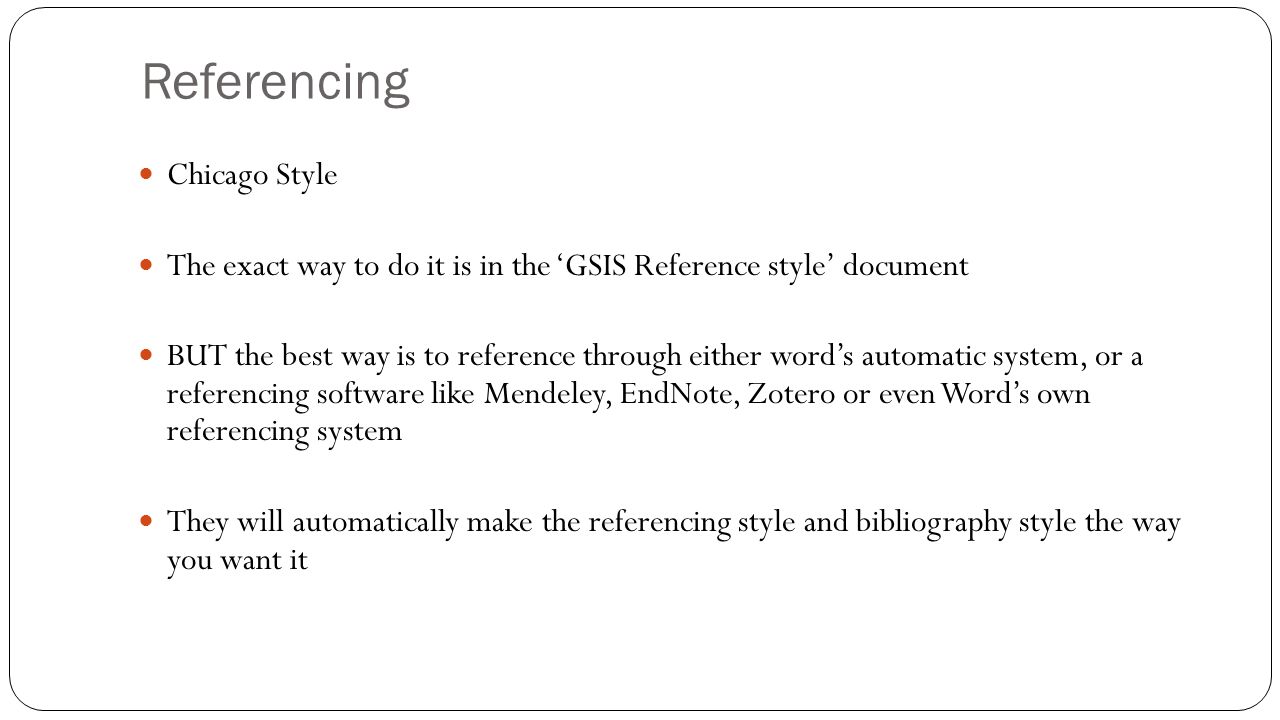 Reference format in thesis