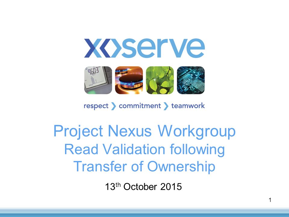 Project Nexus Workgroup Read Validation following Transfer of Ownership 13 th October