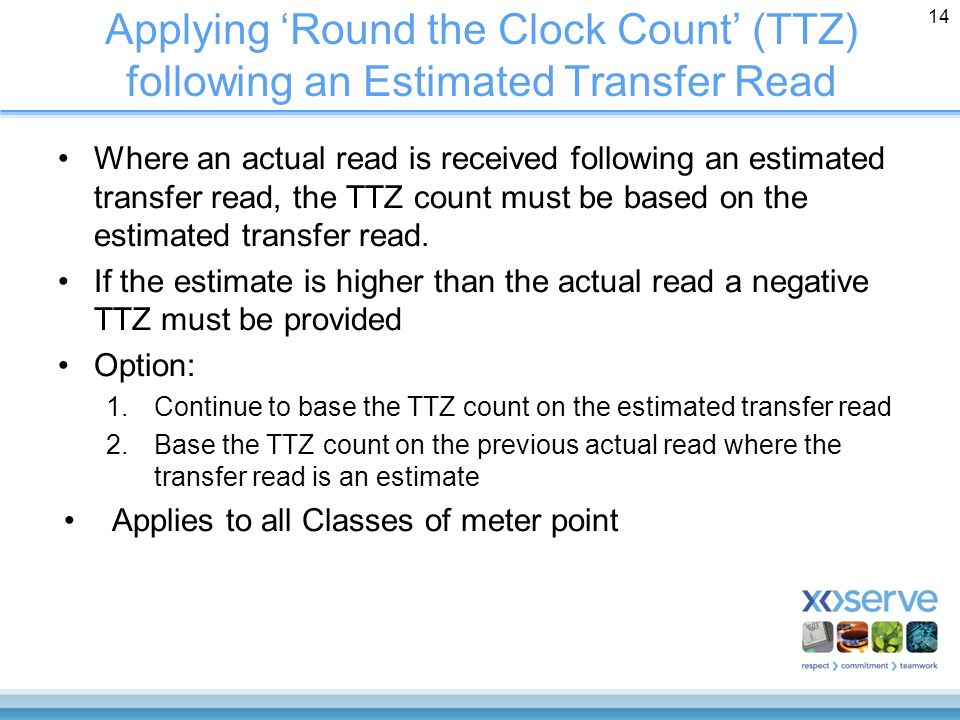 Applying ‘Round the Clock Count’ (TTZ) following an Estimated Transfer Read Where an actual read is received following an estimated transfer read, the TTZ count must be based on the estimated transfer read.