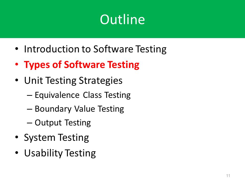 types of software testing
