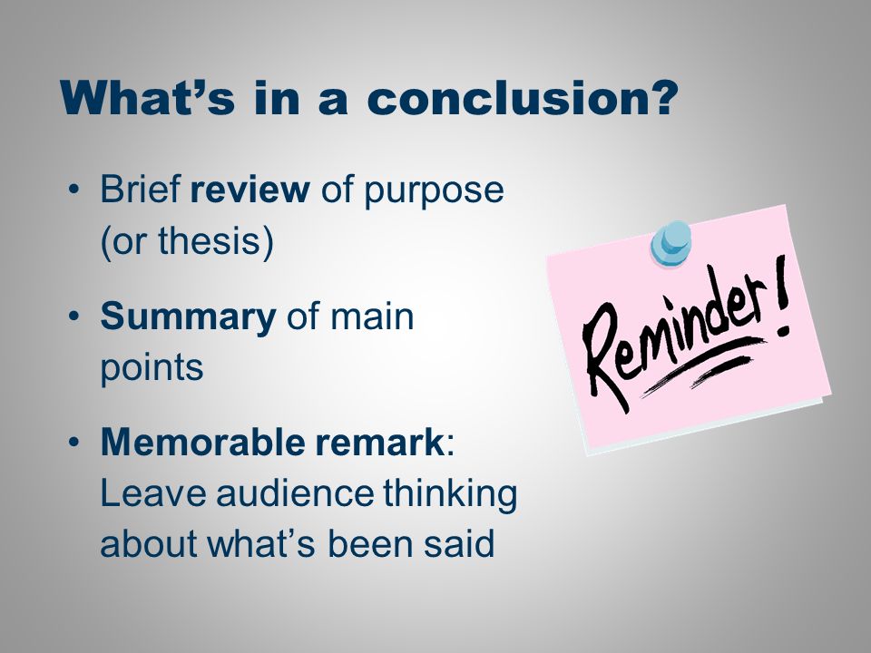What Is A Conclution