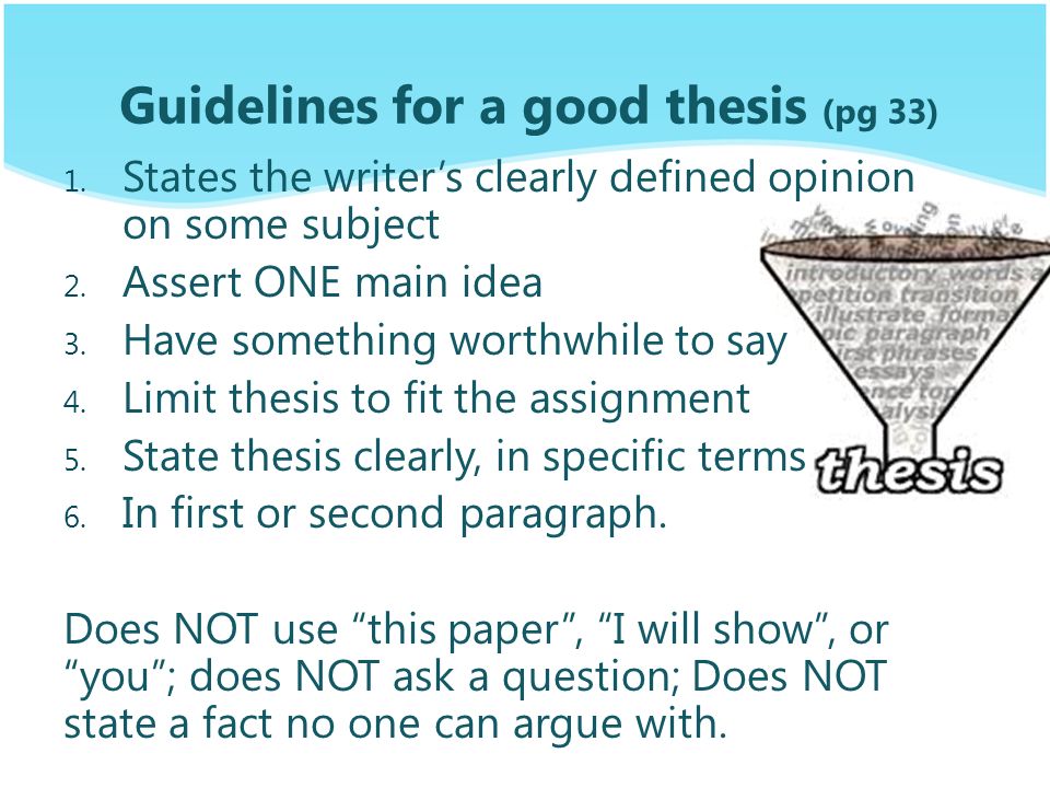 Thesis Paper Guidelines