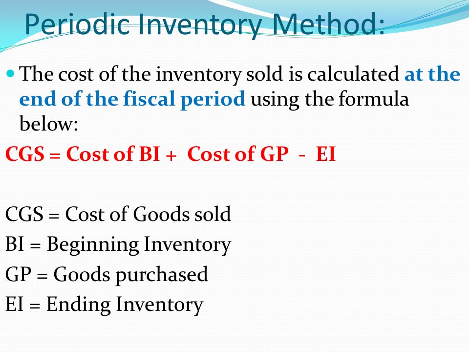 ending inventory formula