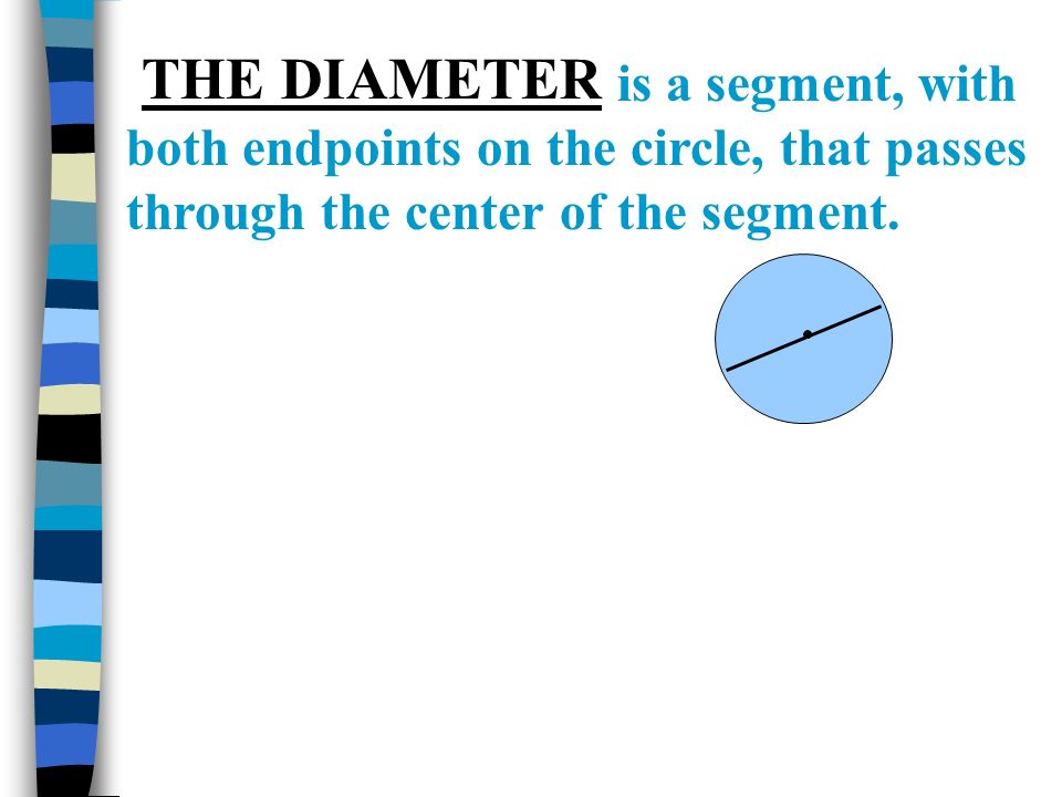 is a segment, with both endpoints on the circle, that passes through the center of the segment.