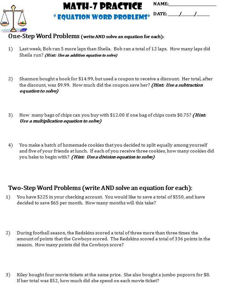 Solving One Step Equations Word Problems Tessshlo One Step Equation Word Problems Talkchannels