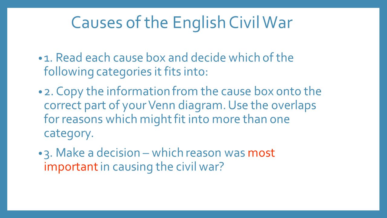 Causes Of The English Civil War Essay