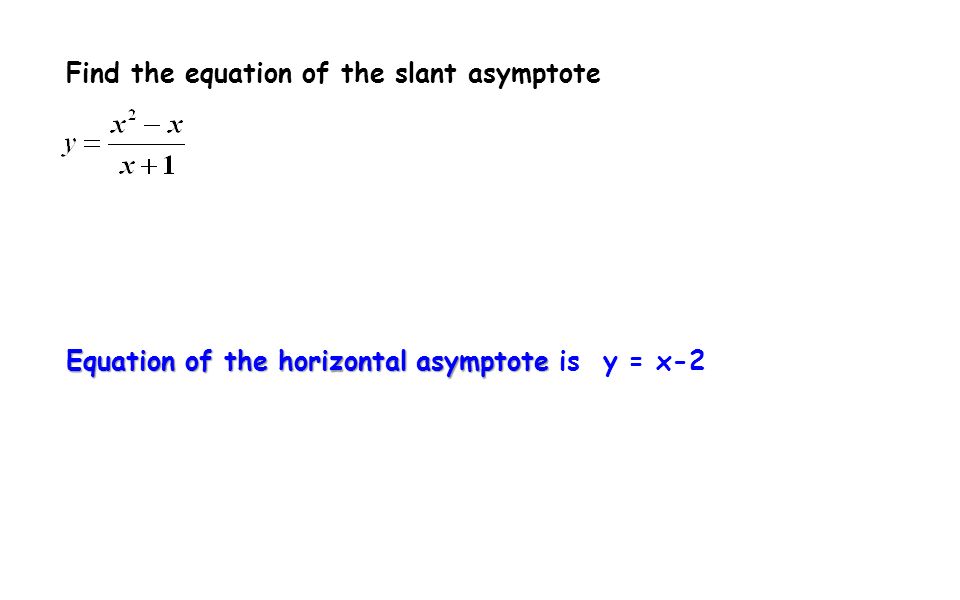 Definition Of A Rational Function Any The Form Where N 18 Find The Equation Of Slant Asymptote Horizontal Is Y X 2