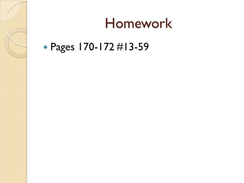 Homework Pages #13-59
